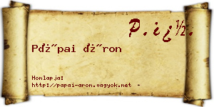 Pápai Áron névjegykártya